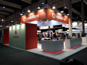 Stand de la marca Vodafone en la Fira de Barcelona